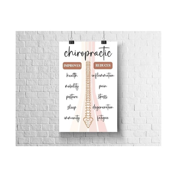 Nervous System Educational Poster Chiropractic Care Improves Posture and Spinal Health Chart for Clinical Practice Decor Vertical Canvas Art Print