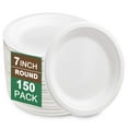 Nervure 150 Pack Biodegradable Paper HYZ01 Plates 7 Inch Compostable