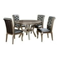 thumbnail image 1 of Nery 5pc Dining Table and Chair Set, 48 Inch Round, Gray Faux Leather, 1 of 3