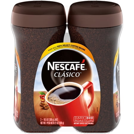 Nescafé Clasico Instant Coffee, Dark Roast, 10.5 Oz, 2-Pack