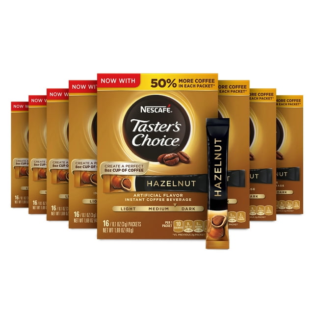 Nescafe Taster's Choice, Hazelnut Flavored Instant Coffee, Medium Dark