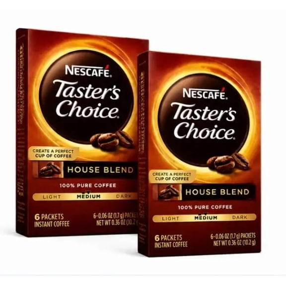 Nescaf Taster's Choice House Blend Instant Coffee Sticks, 6 Count (Pack of 2)