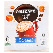 Nescafe 3 in 1 CARAMEL Coffee Latte - Instant Coffee Packets - Single Serve Flavored Coffee Mix
