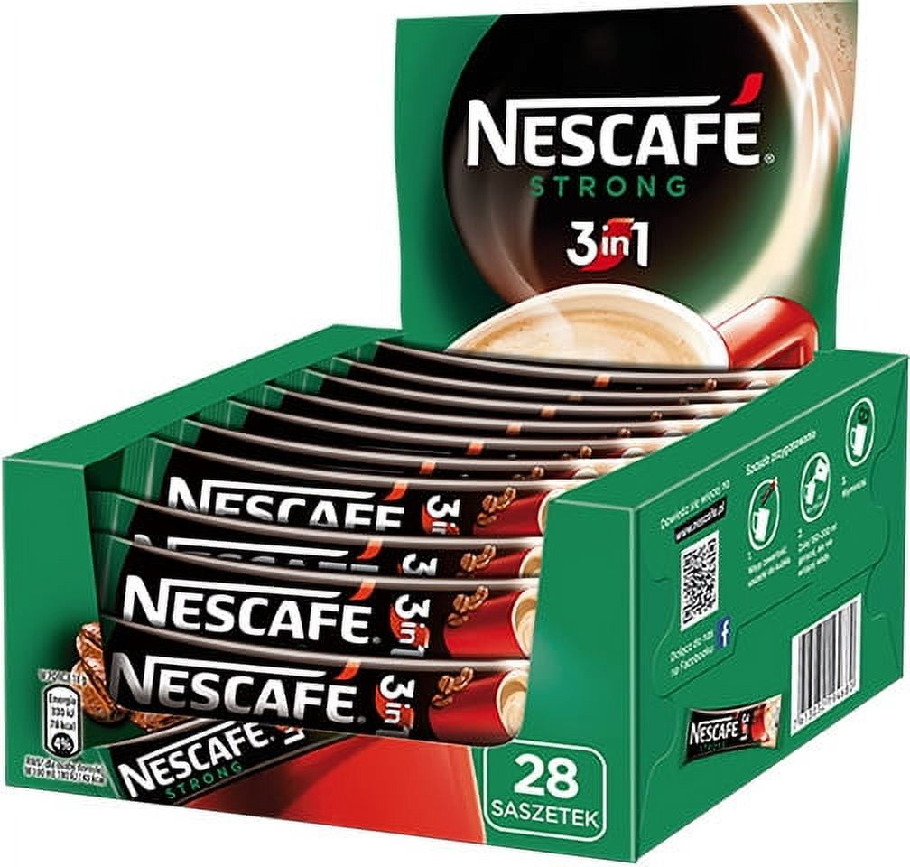 Nescafe 3 in 1 Strong Instant Coffee in individual pockets 28 x 18g