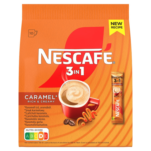 Nescafe 3in1 instant coffee CARAMEL flavor -10 sticks- 1 bag
