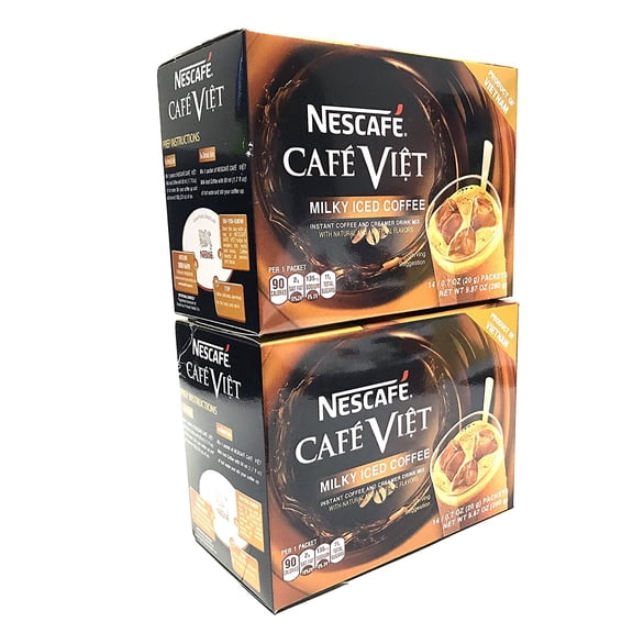Nescafe Cafe Viet Milky Iced coffee instant coffee & Creamer drink mix - 14 Packets/ 9.87oz | 2 Packs