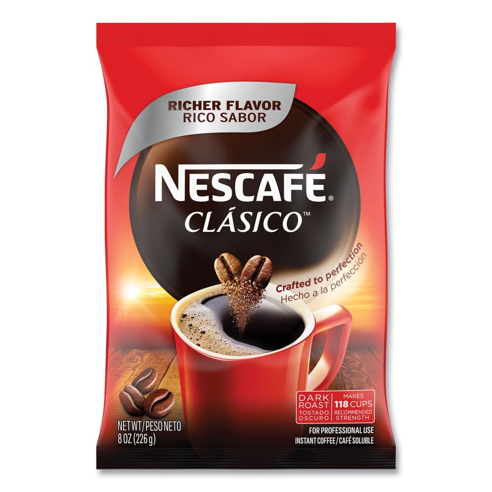 Nescafe Clasico Dark Roast Instant Coffee - Dark - 128 oz - 12 / Carton Nescafe Clasico Dark Roast Instant Coffee - Dark - 128 oz - 12 / Carton