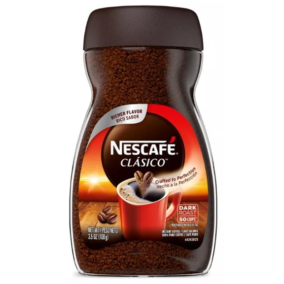 Nescaf Clasico Pure Instant Coffee 3.5 oz (Pack of 24)