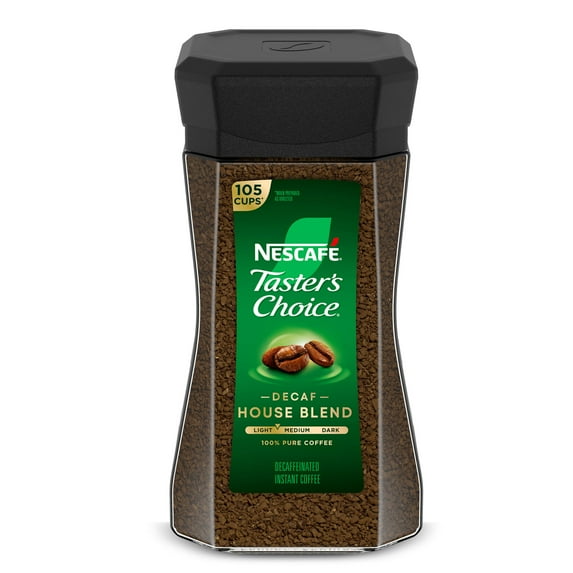 NESCAFÉ Taster's Choice Decaf House Blend, Medium Light Roast Instant Coffee, 7 oz, 1 Jar