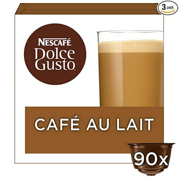 Nescafe Dolce Gusto Caf? Au Lait (Pack of 3, Total 48 Capsules)