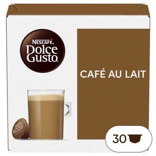 Nescafe Dolce Gusto Cafe Au Lait Capsules, 30 pods per pack, British Import (Pack of 3)