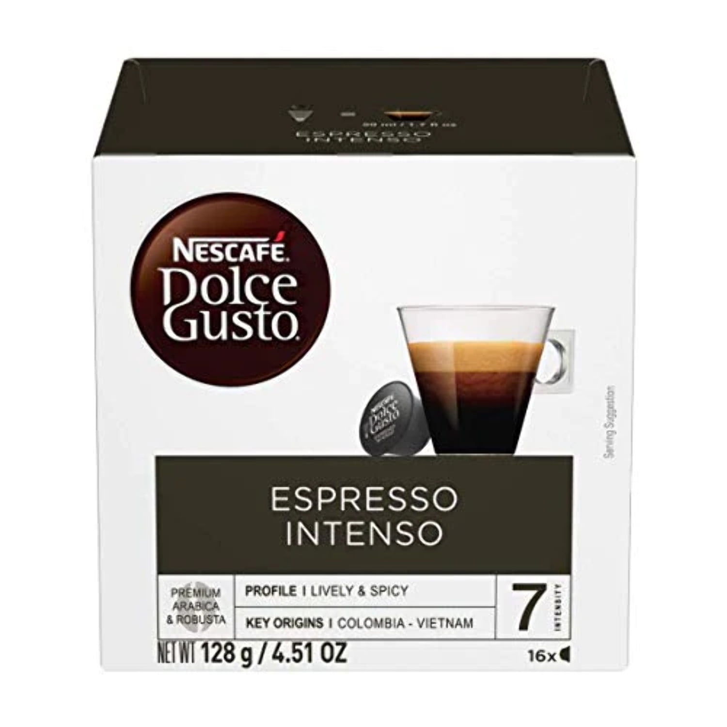 NESCAFE Dolce Gusto Lungo Coffee Pods - total of 48 Coffee Capsules -  Espresso Coffee - Medium Dark Roast Blend - Coffee Intensity 6 (3 Packs)