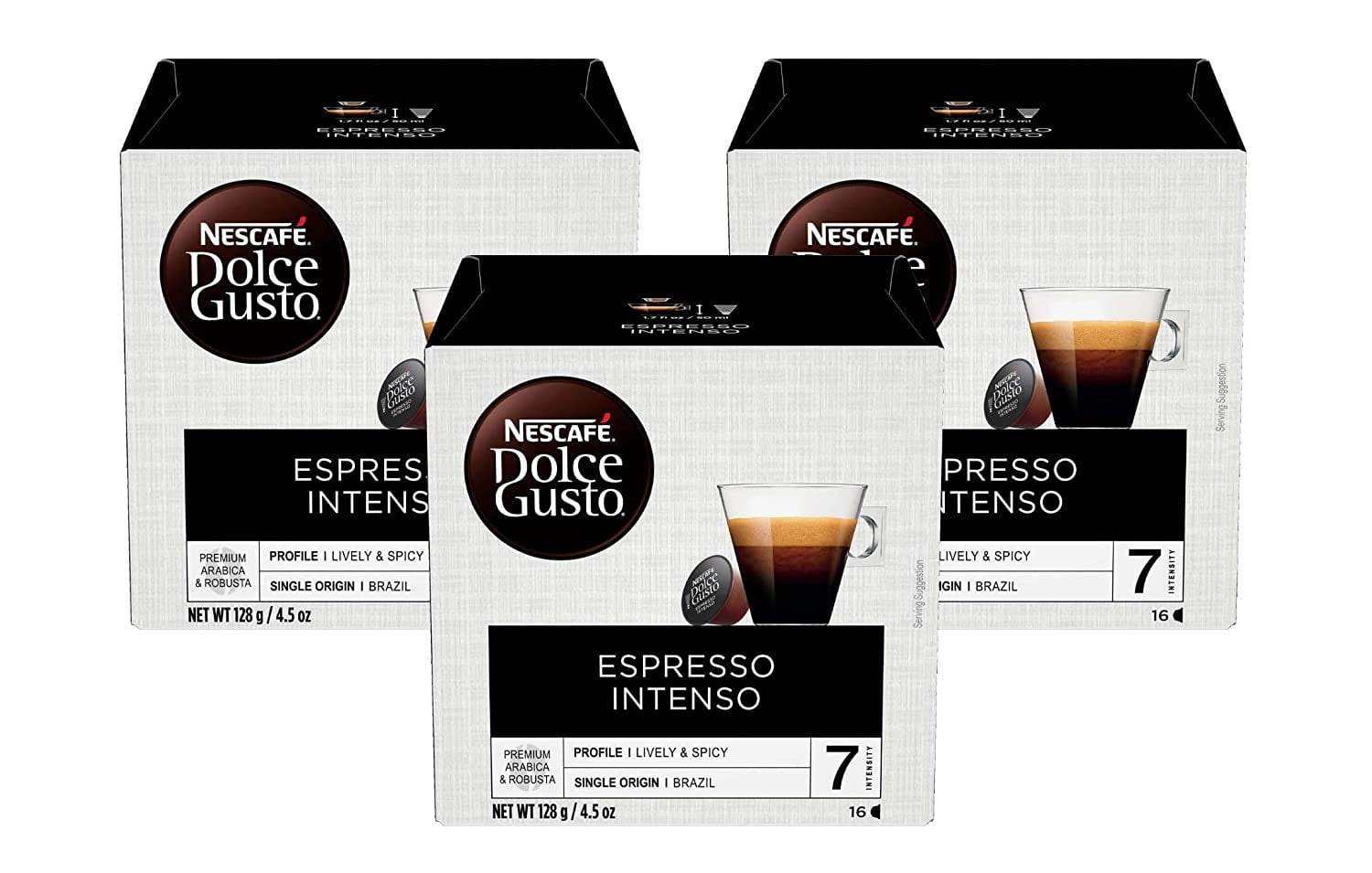 Nescafe Dolce Gusto Coffee Pods, Espresso Intenso, 16 capsules Pack of 3