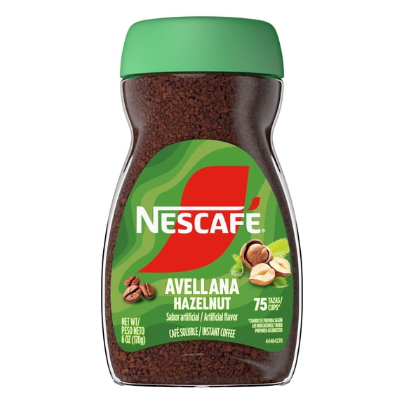 NESCAF Instant Flavored Coffee, Hazelnut, 1 Jar (6 6 oz