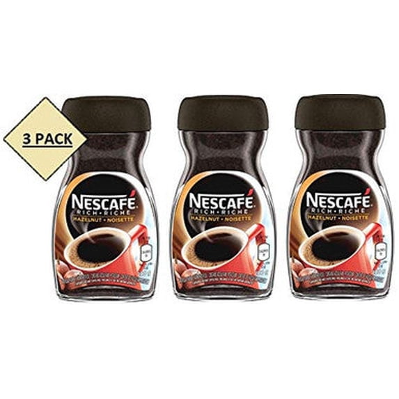 Nescafe Instant Coffee Hazelnut, 100g/3.5oz, 3-Pack {Imported from Canada}