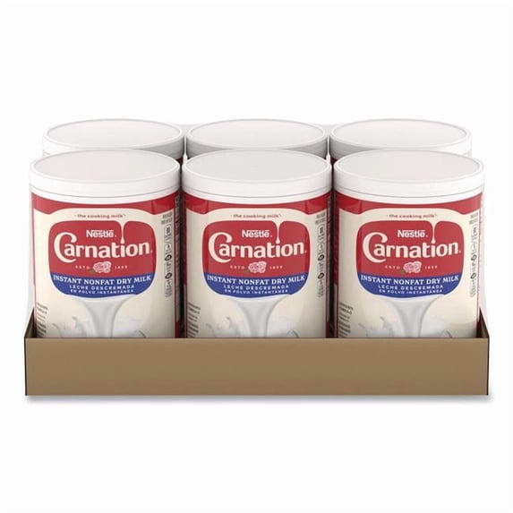 Nescafe NES73249 8.5 lbs Canister Instant Nonfat Dry Milk, White - Unsweetened, Pack of 6