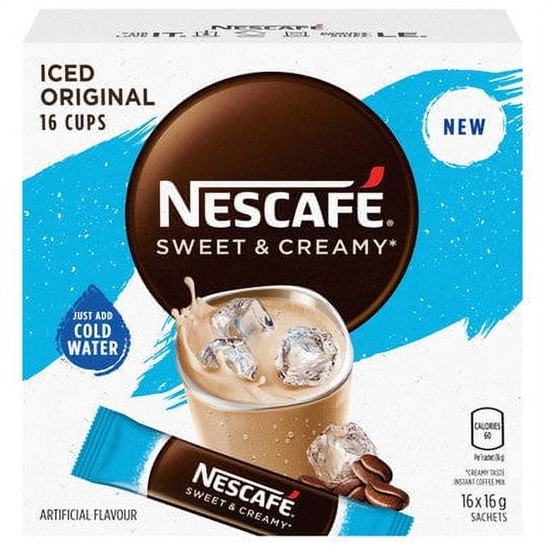 Nescafe Sweet & Creamy Iced Coffee, Instant Coffee Sachets, 16x16g