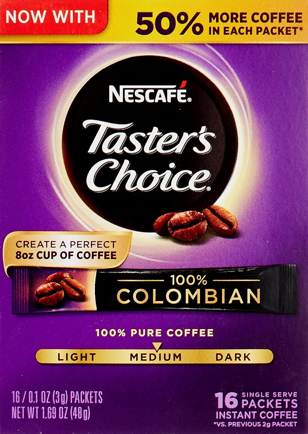 Nescafe Taster's Choice 100 Colombian 16 Piece Instant Coffee Single