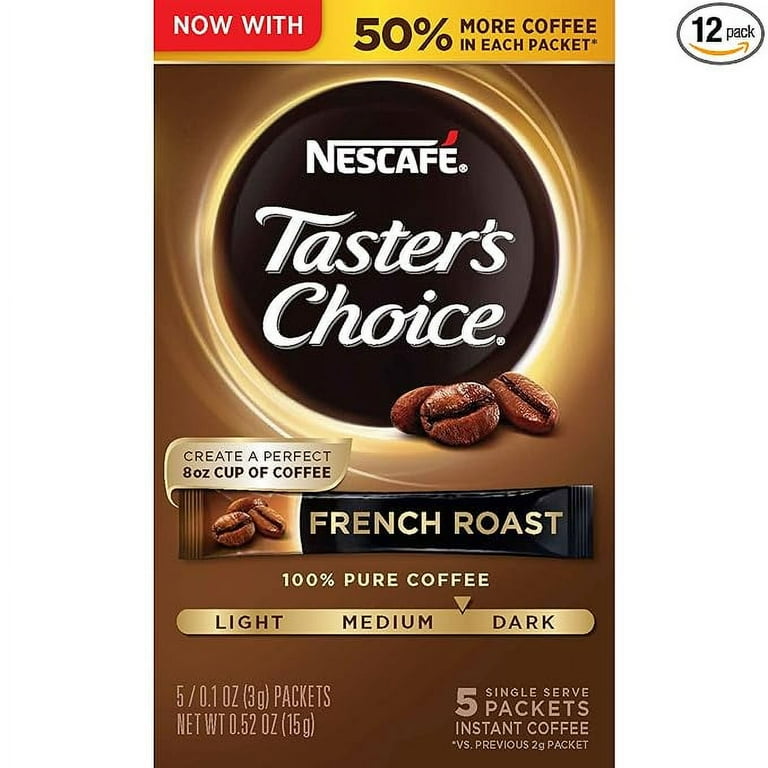 Nescafe Taster's Choice Instant Coffee, French Roast 5 Count