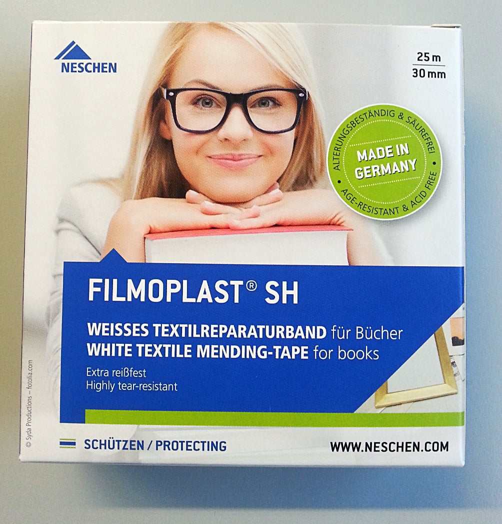 Neschen Filmoplast SH White Textile Archival Mending Tape, 1.2in x 82ft, Single Roll