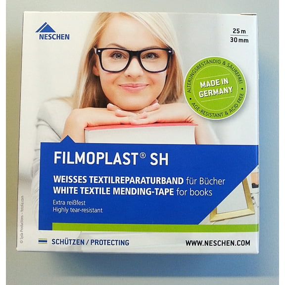 Neschen Filmoplast SH White Textile Archival Mending Tape, 1.2in x 82ft, Single Roll