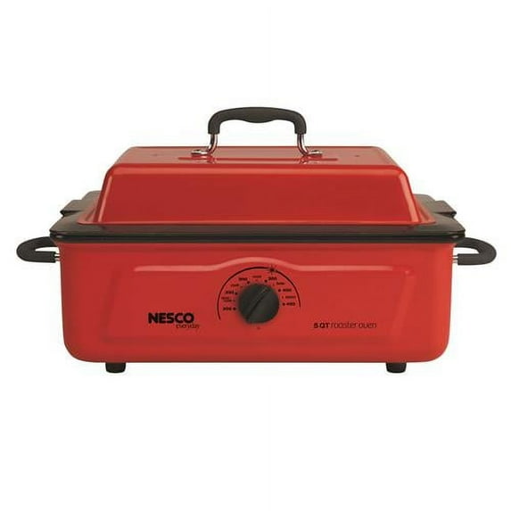 Nesco 4815-12 5-Qt. Red Roaster Porcelain Cookwell