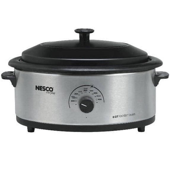 Nesco 6 Qt. S/Steel Roaster, Nescote Non-Stick Cookwell