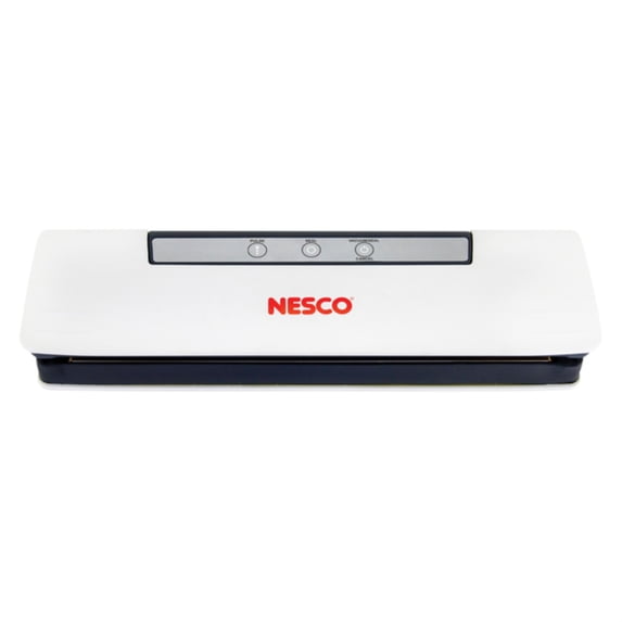 Nesco Compact Vacuum Sealer Machine, White Food Sealer With Quiet Operation, Pulse Mode, Includes (10) Pre-Cut Bags, For Kitchen Storage & Meal Prep