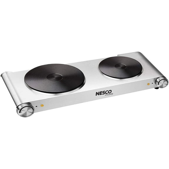 Nesco Food Warmer DB-02, 2-Tier Stainless Steel - 1800 Watts - Medium, Silver