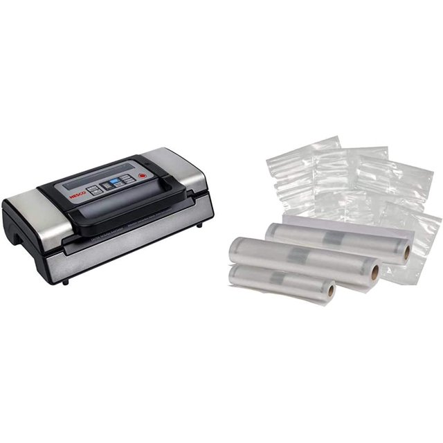 Nesco Deluxe Food VS12 Vacuum Sealer 130 Watts Kit Bags & Viewing Lid