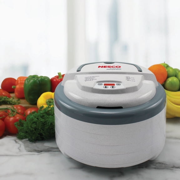Nesco FD-79 Snackmaster Pro Digital Food Dehydrator for Snacks, Fruit, Beef Jerky, Meat, Vegetables & Herbs, Gray, 4 Trays, 1 Count Pack of 1,Grey