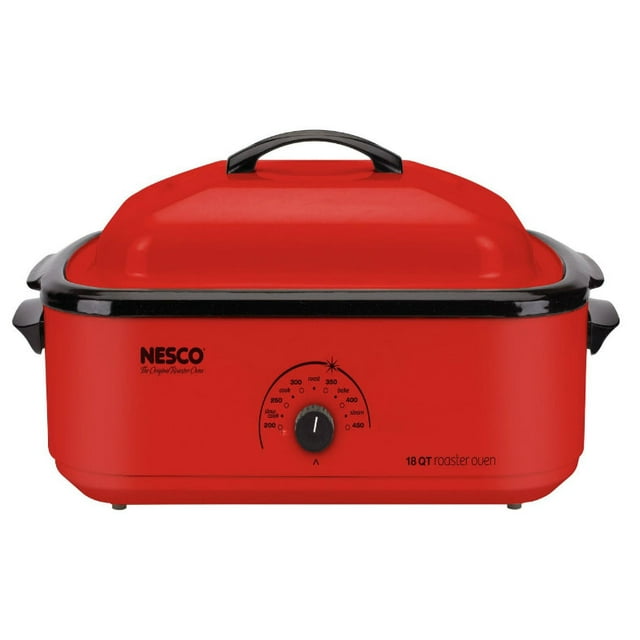 Nesco Nesco 481812 Porcelain Roaster Electric Oven, 18 Quart, Red