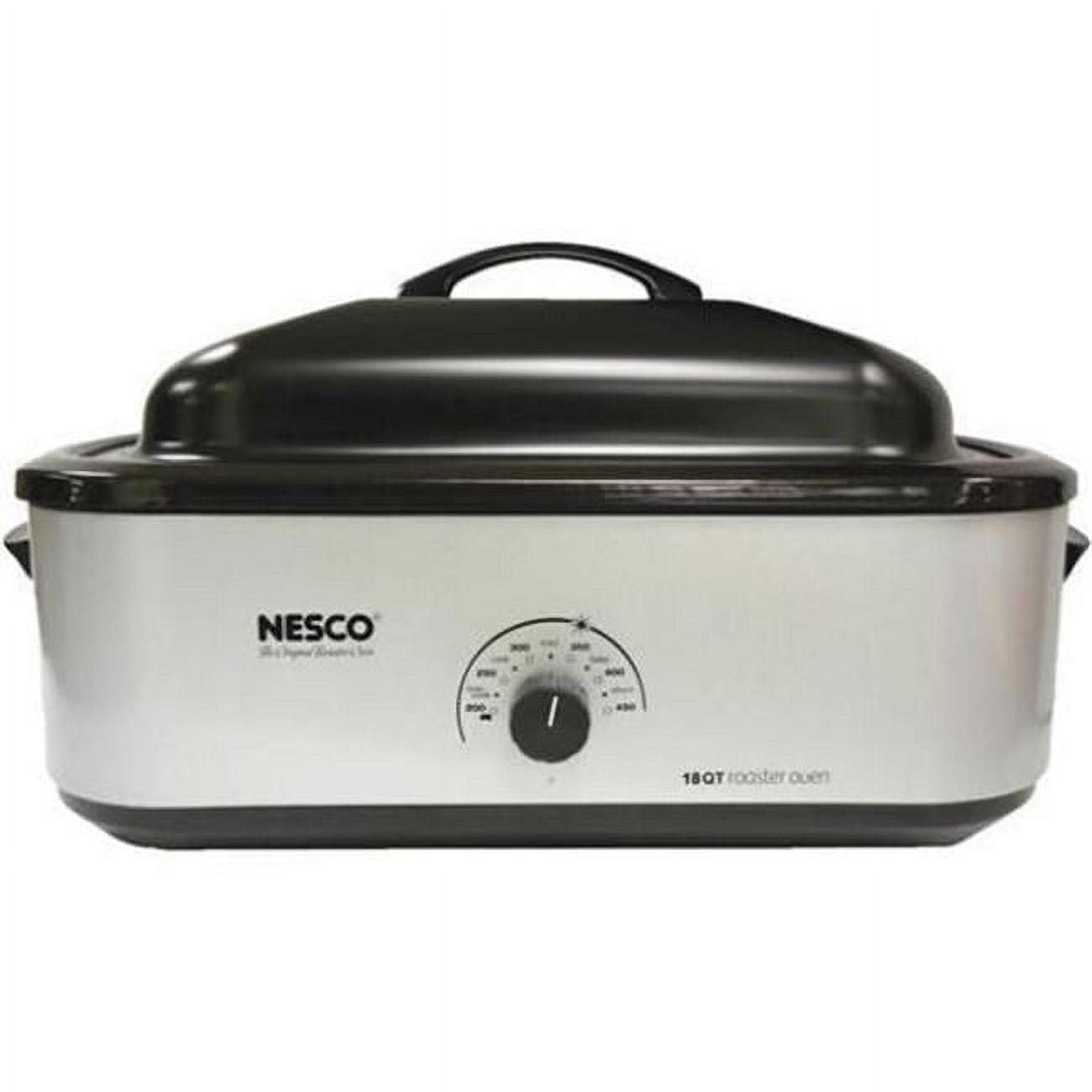 Nesco 18 qt Roasting Cooker Oven QZ5925, Cooking in Metallic Silver