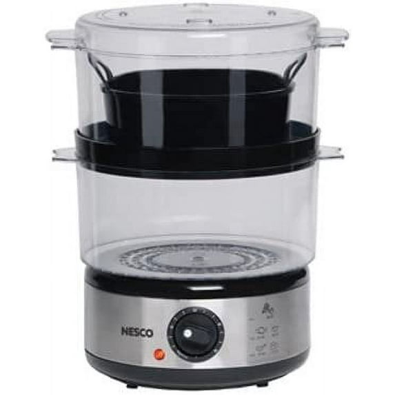 Nesco ST-25F Food Steamer with Rice Bowl, Double Decker, BPA Free, 5-Qt. - Quantity 2