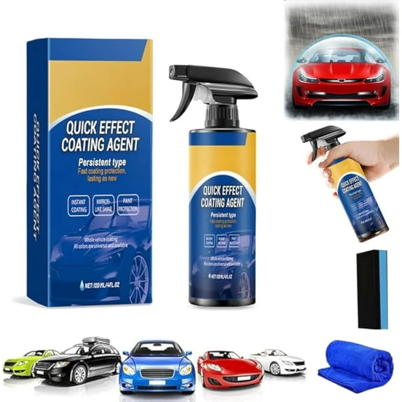 Neslemy 3 in 1 Quickly Car Coating Spray, Multi-Functional Waterless Coatings Renewal Agent ,For Cars, Boats, Motorcycles