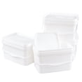 thumbnail image 1 of Nesmilers 10 L Rectangular Plastic Buckets with Lids, 4 Pack White All Purpose Pail with Lids, 1 of 4