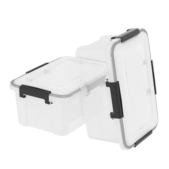 Nesmilers 10 Liter Air Tight Plastic Storage Box, 4 Pack Clear Latch Storage Box