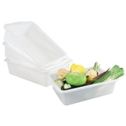 Nesmilers 4-Pack 34 L Large Bus Tote Box, Rectangle Restaurant Large Bus Tubs, White