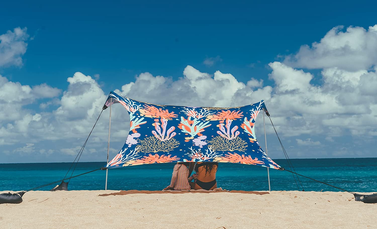 Neso Beach Tent 7x7 Feet - Portable Sunshade With Sand Anchors