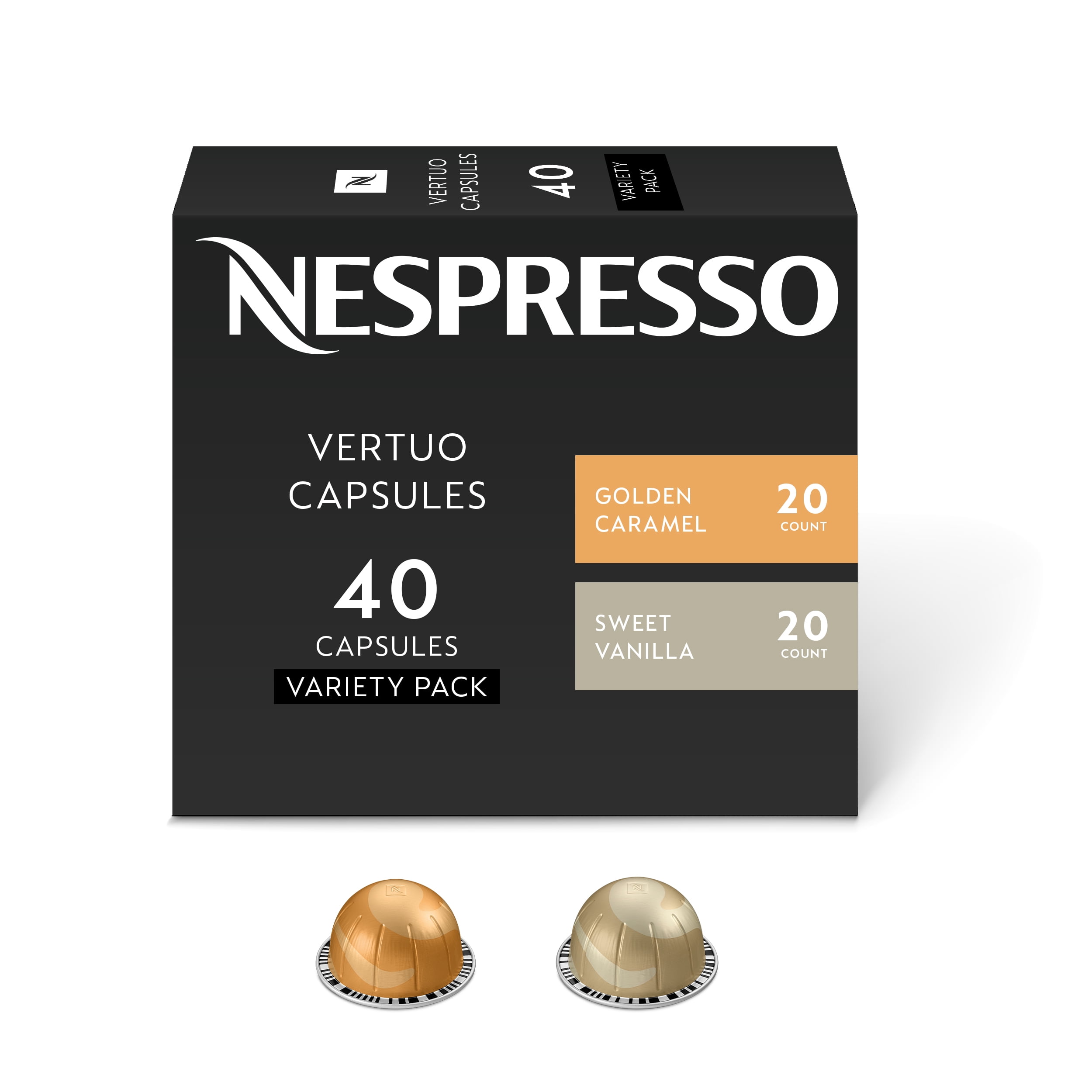 Nespresso Capsules Vertuo, Medium Roast Coffee, Variety Pack, Sweet Vanilla, Golden Caramel, 40- Count Coffee & Espresso Pods, Brews 7.77 oz - Walmart.com