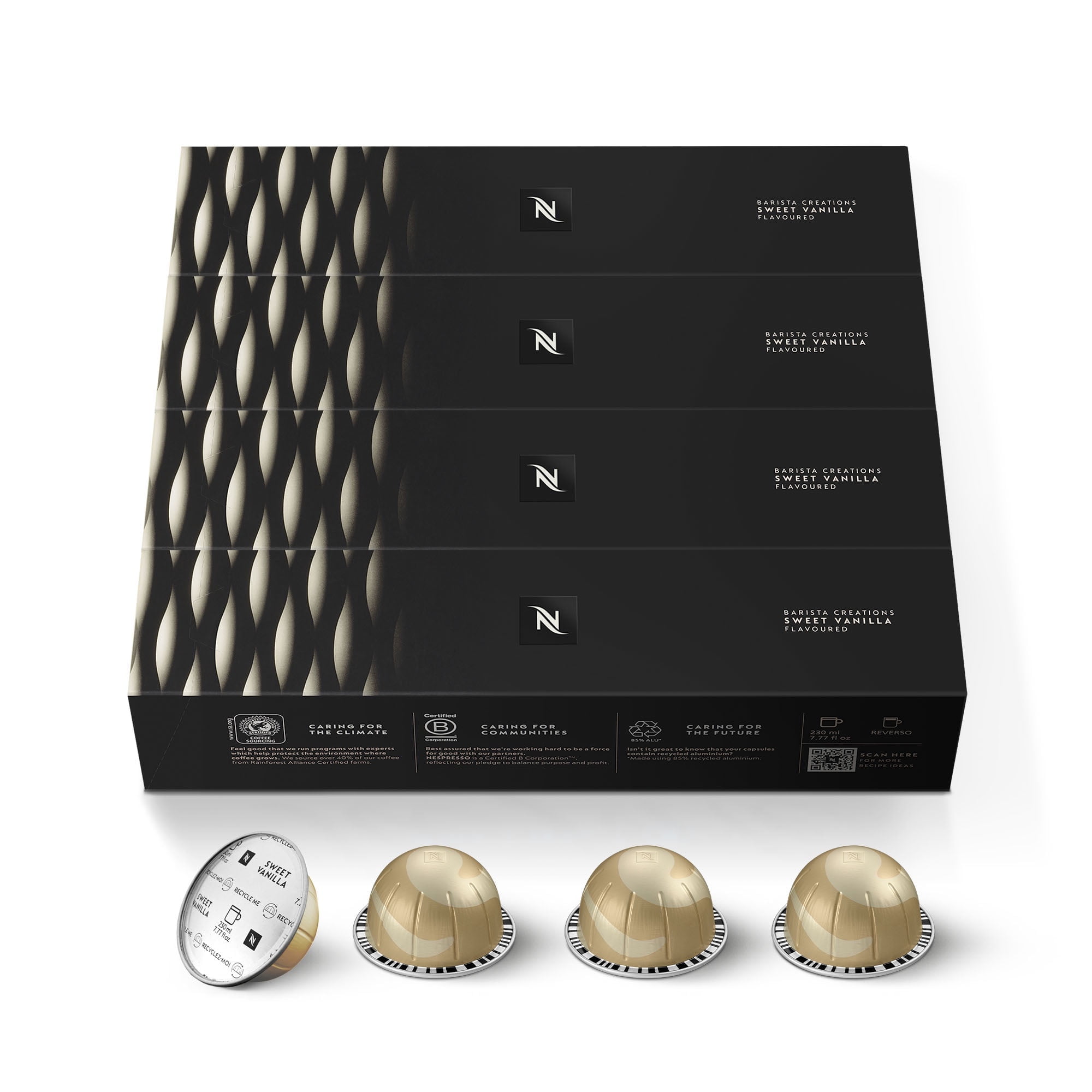Nespresso Capsules Vertuo, Sweet Vanilla, Medium Roast Coffee, 40-Count Coffee Pod, Brews 7.77 fl. Oz