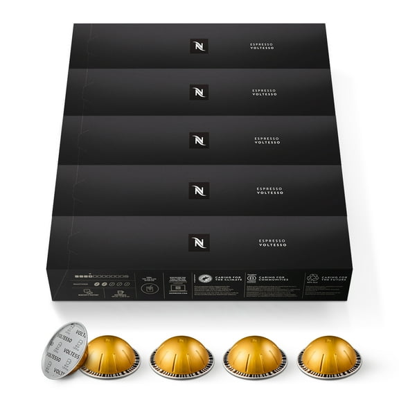 Nespresso Capsules Vertuo, Voltesso, Mild Roast Espresso, 50-Count Espresso Coffee Pods