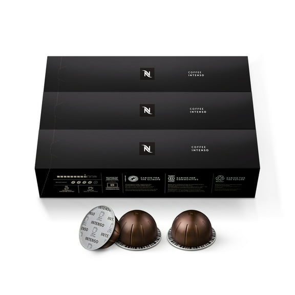 Nespresso Capsules VertuoLine, Intenso, Dark Roast Coffee, 30-Count Coffee Pods