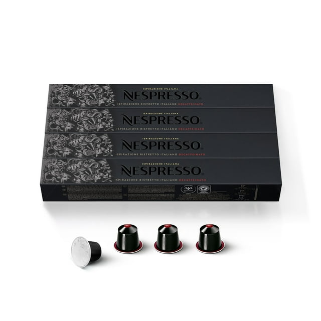 Nespresso Decaf Ristretto Italiano Dark Roast, Coffee Pods, 40 Ct (4