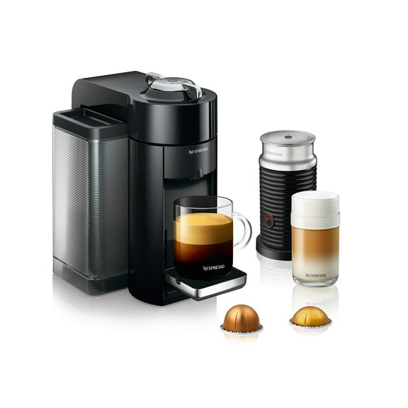 Nespresso Vertuo Coffee and Espresso Maker by De'Longhi, Piano Black with Aeroccino Milk Frother