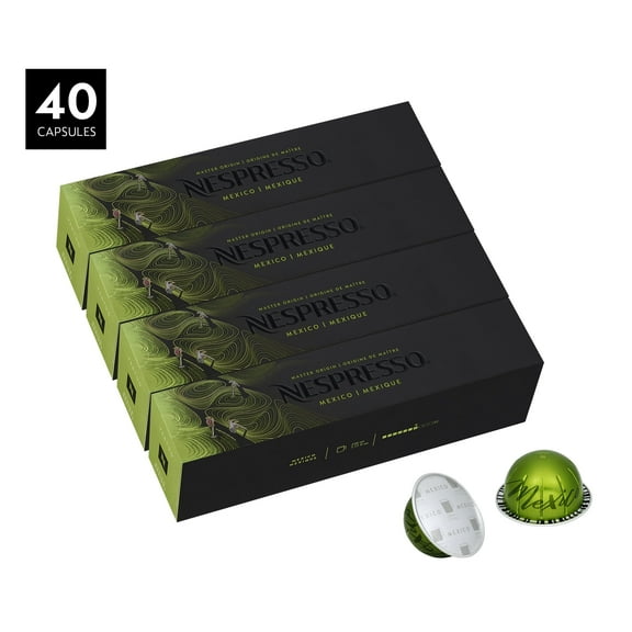 Nespresso Mexico Medium Roast, VertuoLine Coffee Pods, 40 Ct 4 Boxes of 10