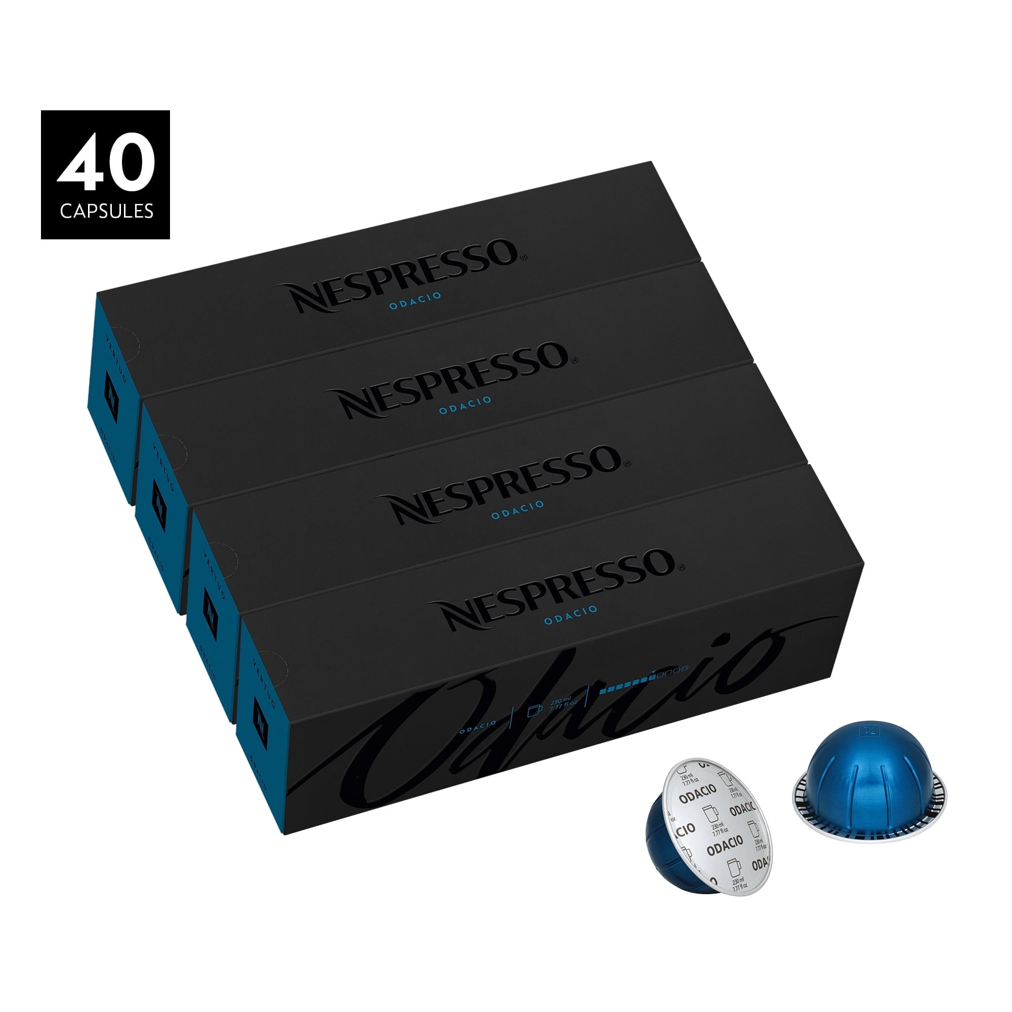 Nespresso Odacio Dark Roast Vertuoline Coffee Pods, 40 Ct (4 Boxes of 10)