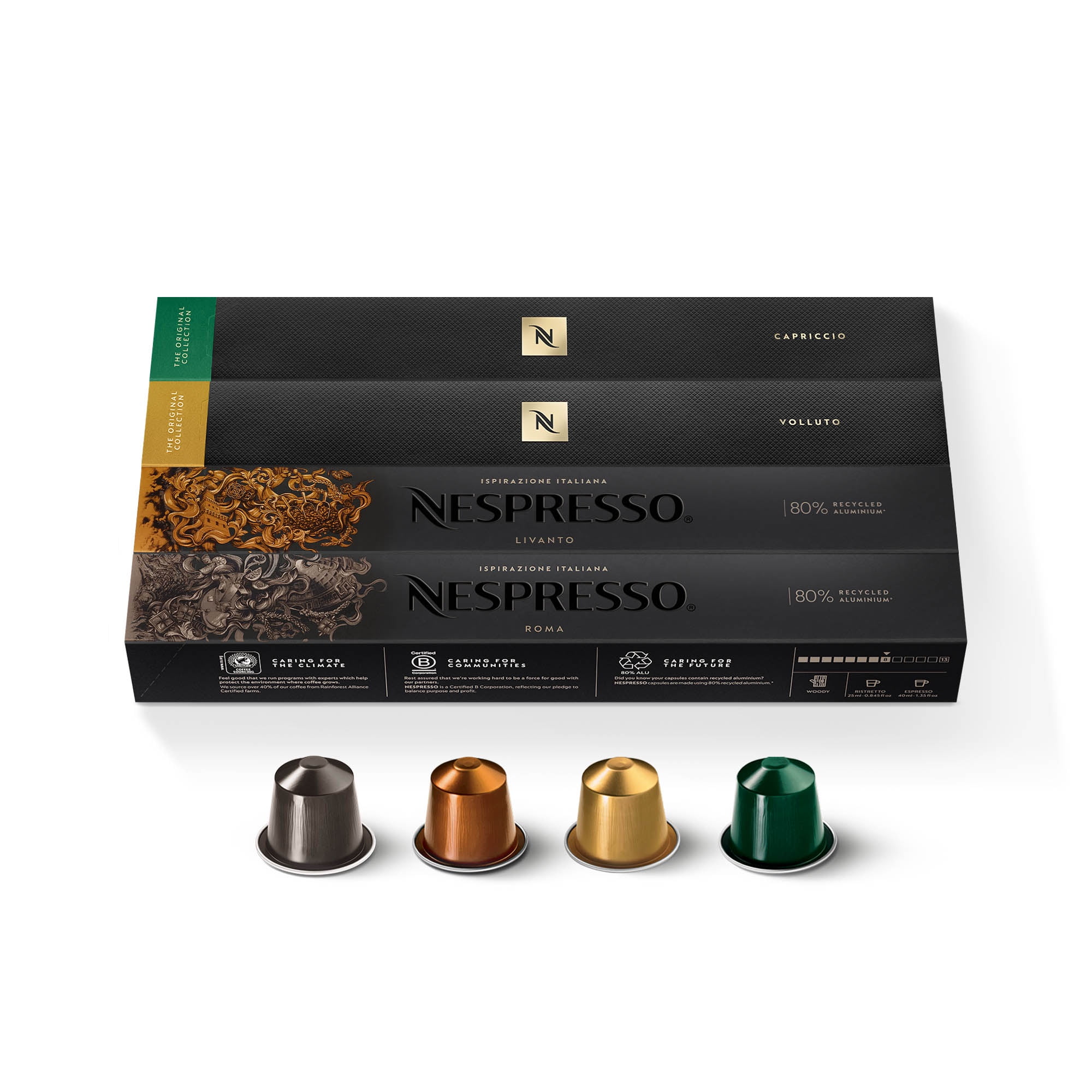 Nespresso Original Line Morning Mild & Medium Roast Variety Pack Espresso Coffee Capsules
