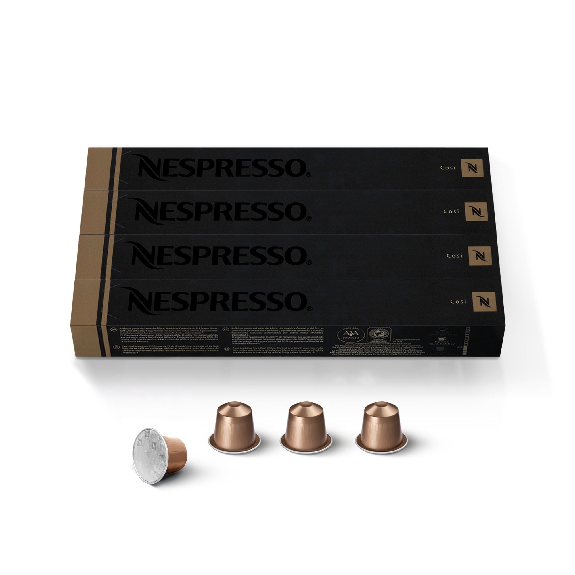 Nespresso Rainforest Alliance, Cosi Light Roast OriginalLine Coffee Pods,  40 Ct (4 Boxes of 10)