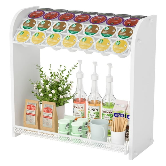 Nespresso Vertuo Capsule Holder Bamboo Drawer Insert, Coffee Pod Organizer for Kitchen Counter Home Office, Fits 14 oz Vertuoline Pods, Brown